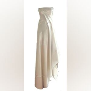 $5,900 RUBIN SINGER GOLDEN IVORY SILK EVENING GOWN 2